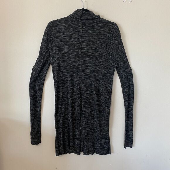 We The Free Stone Cold Split Back Long Sleeve Turtleneck Top Black Gray Medium - Picture 3 of 11